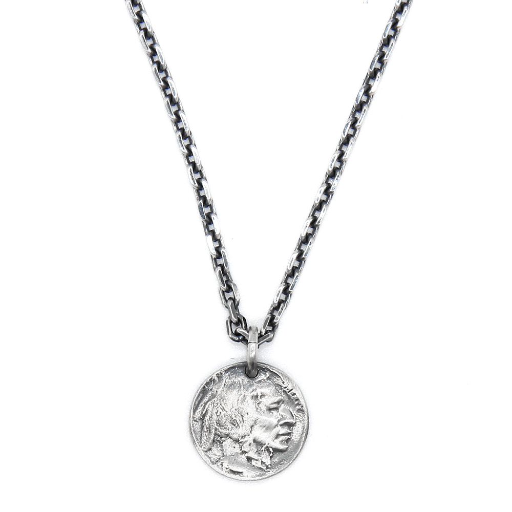 Collier homme argent tête d' indien