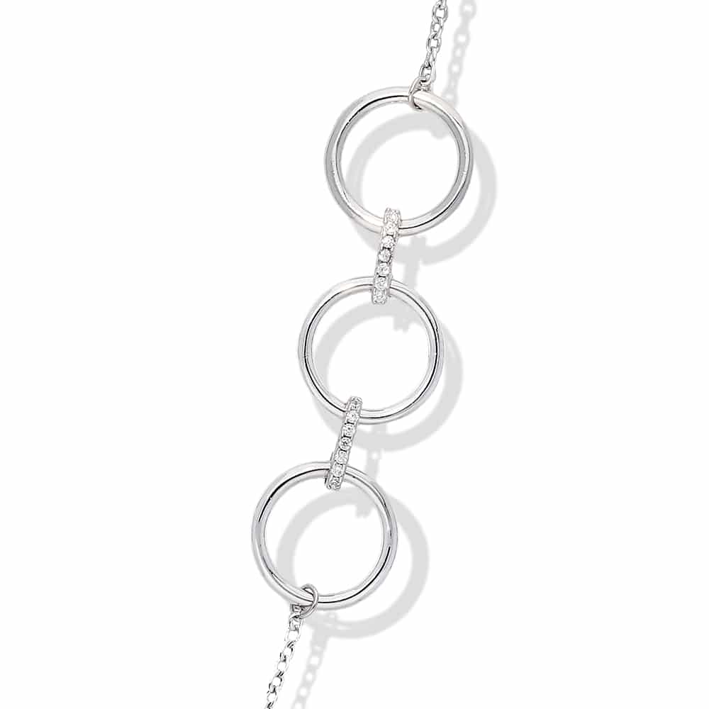 Collier sautoir argent rhodié élise sertie de zirconium blanc – Image 2