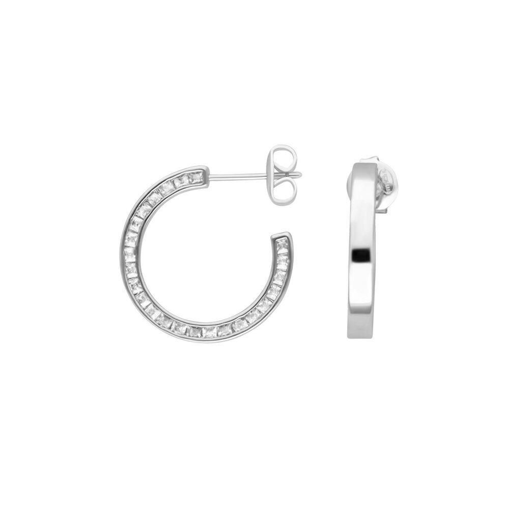 Créoles rondes argentées diamètre 25mm