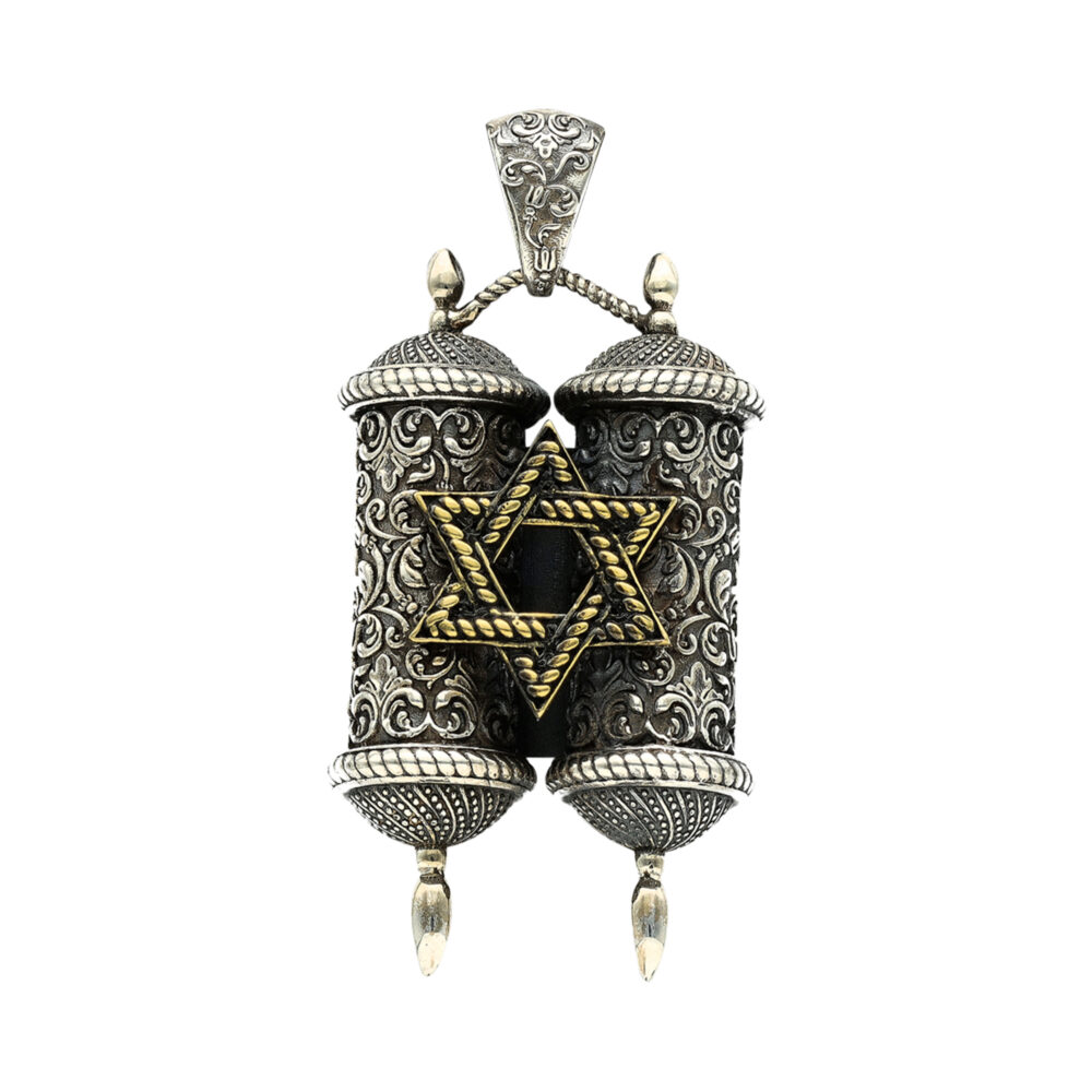 Pendentif argent massif sefer torah original