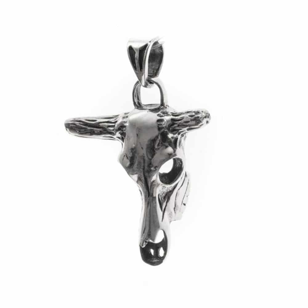 Alternative view of Tête de Buffle pendentif argent rock